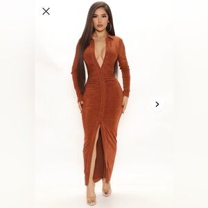 Silky Smooth Long Sleeve Slinky Maxi Dress